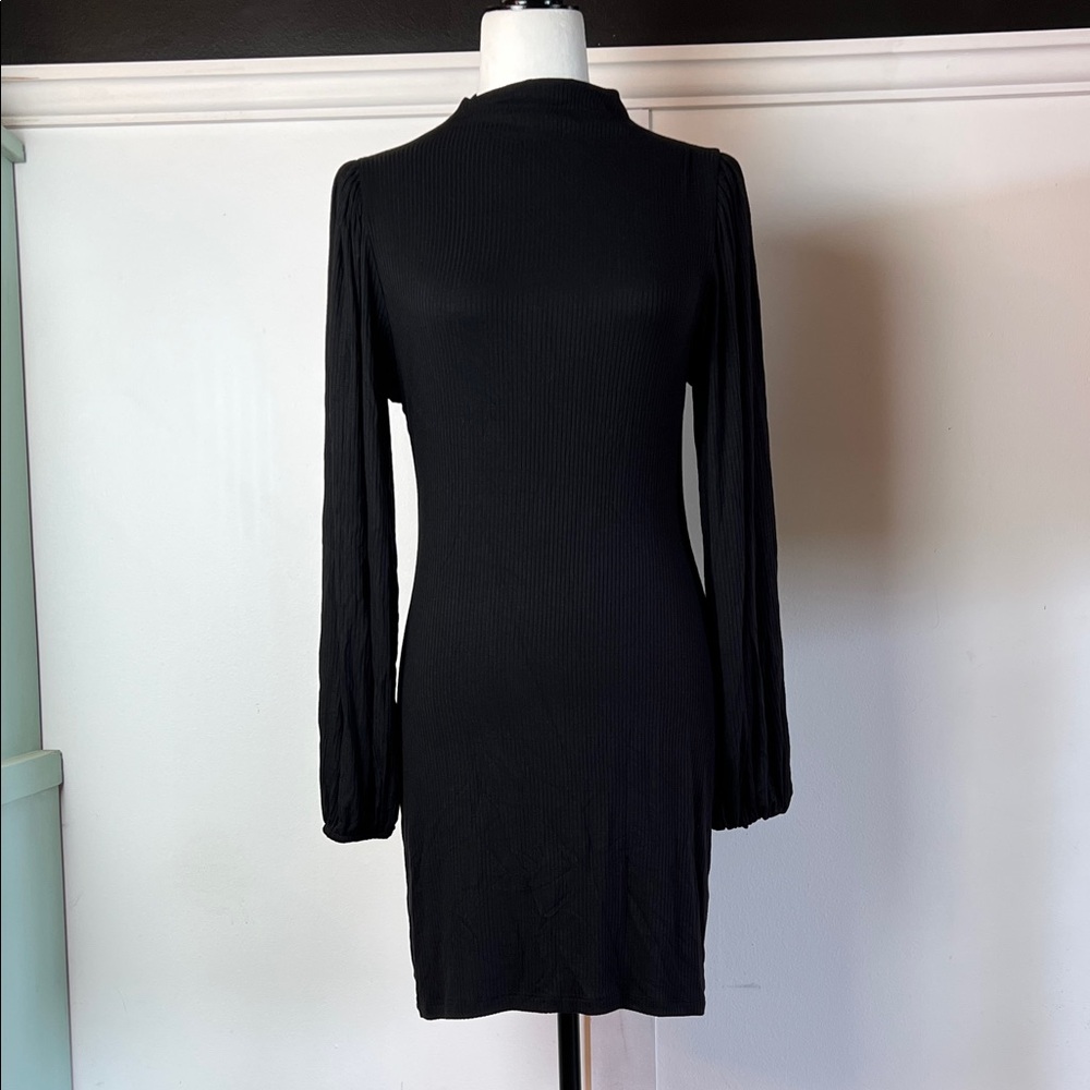 LBD Long Sleeve Dress with bubble sleeves Little Black Dress